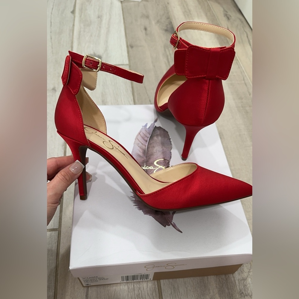 NEW Jessica Simpson Lana Holiday Red Heels Size 9.0 Women’s.
